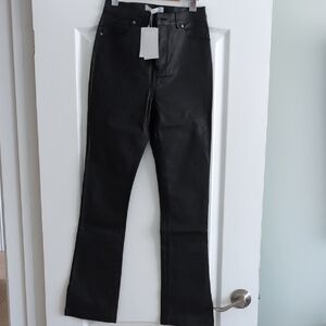 Black Pleather High Waisted Pants